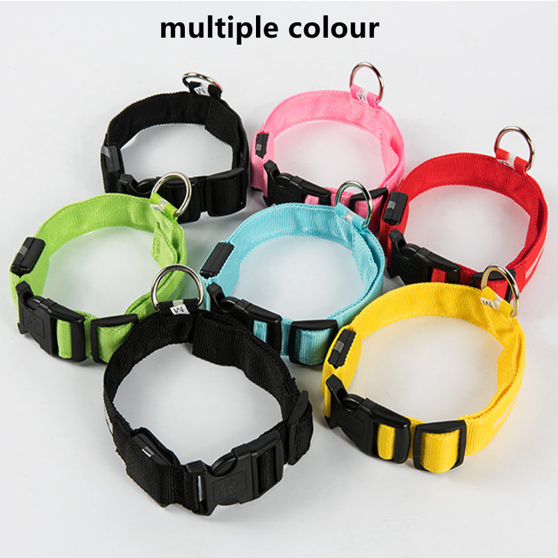 LED Luminous Collar Adjustable Glowing Dog Collar USB Rechargea  Flashing Anti-Lost/Avoid Car Accident Collar Dogs Pet Products