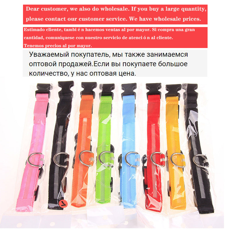 LED Luminous Collar Adjustable Glowing Dog Collar USB Rechargea  Flashing Anti-Lost/Avoid Car Accident Collar Dogs Pet Products