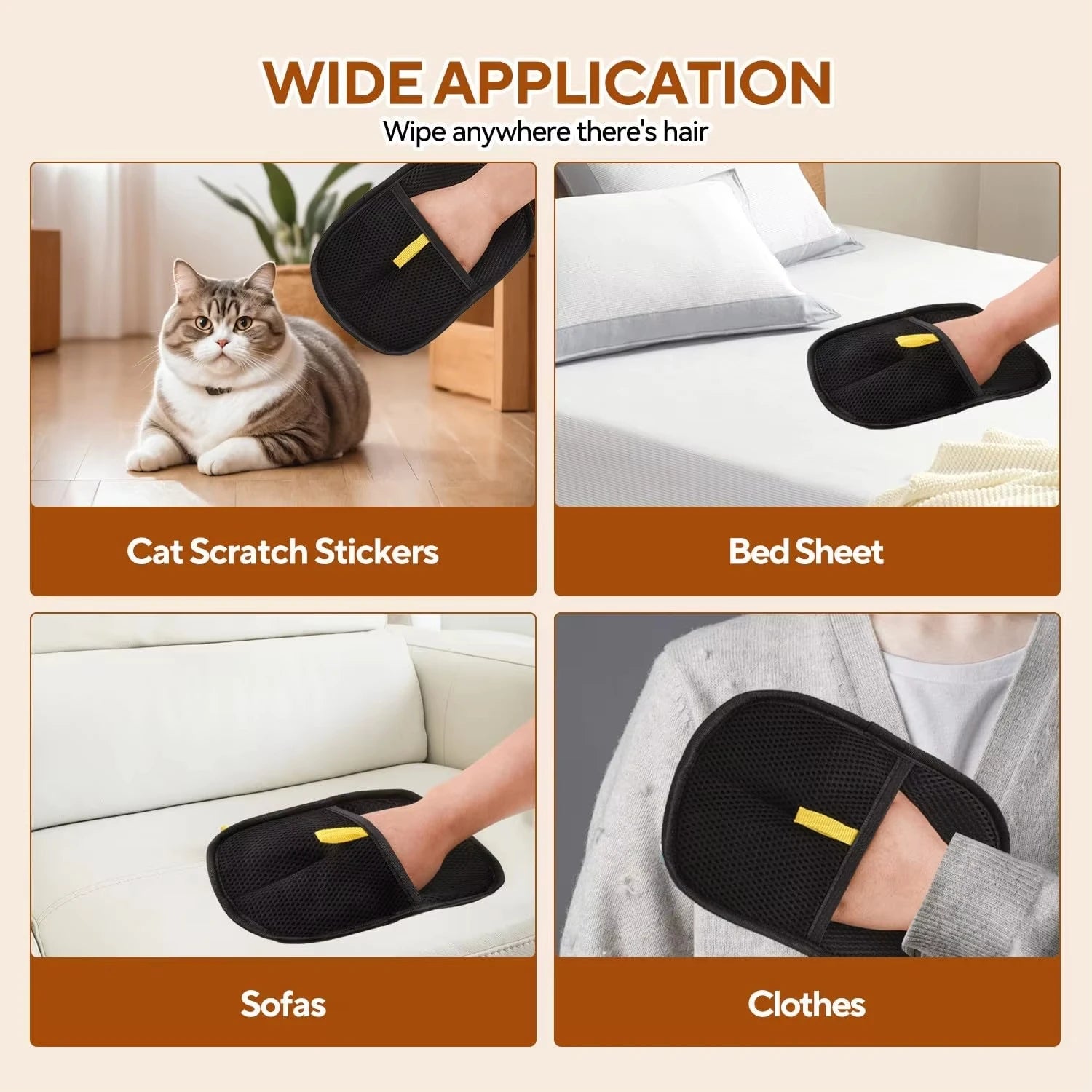 Pet Hair Removal Tool Reusable Static Removal Gloves Pet Hair Cleaning And Collection Gloves Versatile Grooming Gloves for Pet