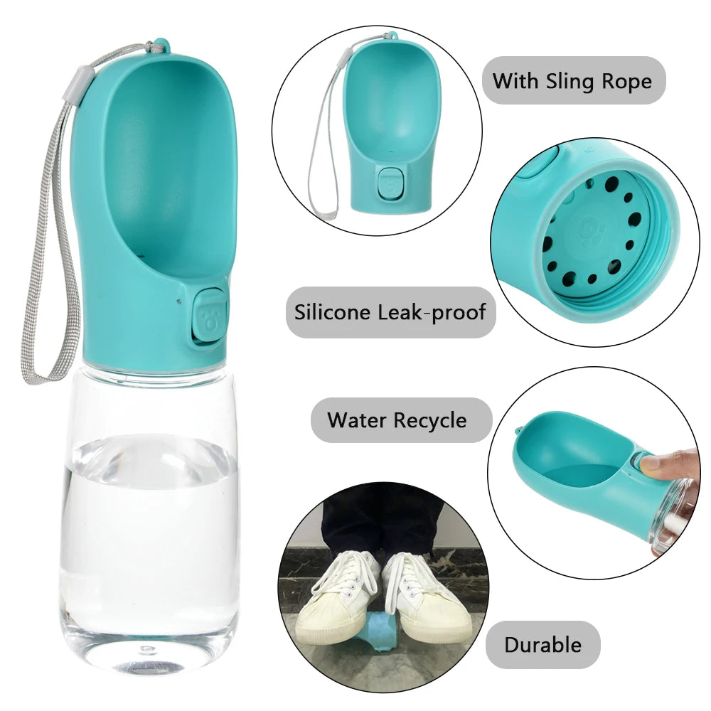 550ml Big Dog Water Bottle For Small Medium Dogs Cat Portable Outdoor Walking Puppy Pet Drinking Bowl Golden Retriever Supplies